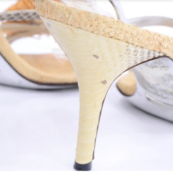 DOLCE & GABBANA shoes Raffia & Fruit Snakeskin Slingback Sandals Heels - Picture 10 of 14